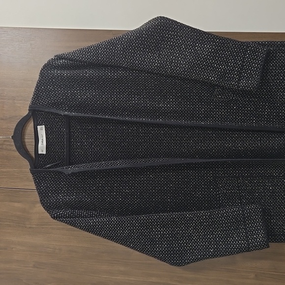 Zara-Knit Gold Metallic Thread Longline Open Front Cardigan Sweater-Size S - Picture 12 of 17